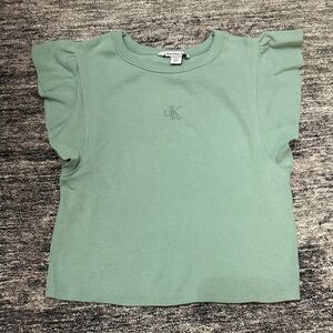 Calvin Klein Kids Mint Ruffle Sleeve Tee